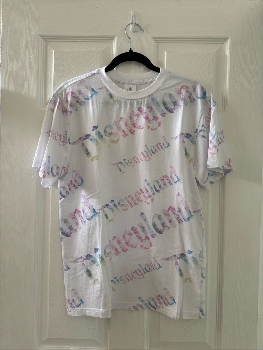 Disneyland White Tee with Pastel Logo Print